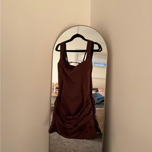 Elegant Brown Mini Dress